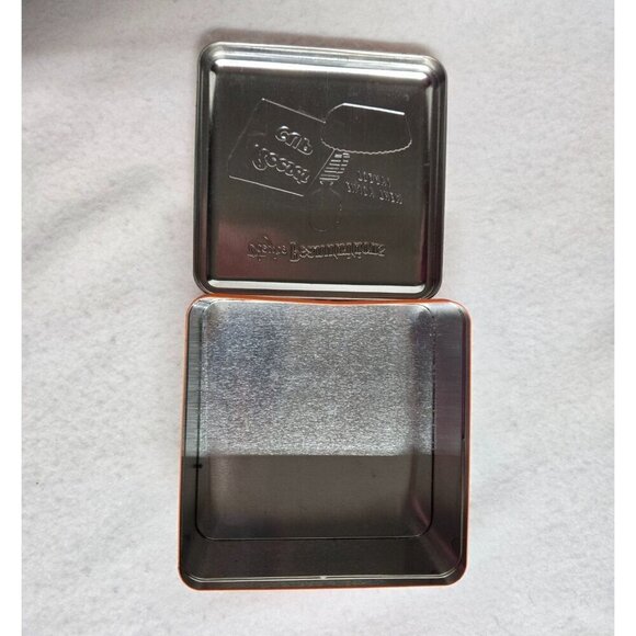 Vintage Reese's Peanut Butter Cup Orange Tin Box " They're Peanutricious" - Picture 4 of 8